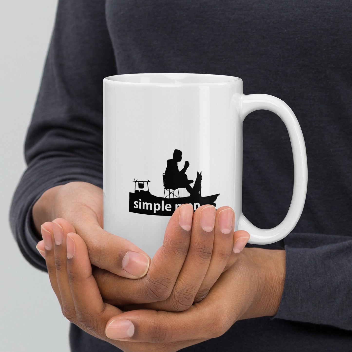 man with dog mug